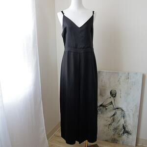 Lumiere Black Satin Jumpsuit Size L